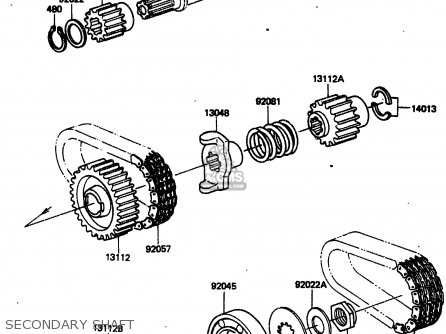 SECONDARY SHAFT - ZN1300A4 1986 USA CALIFORNIA CANADA
