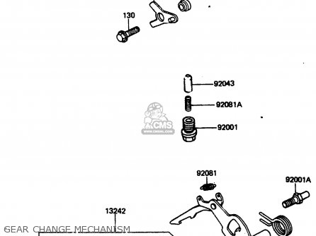 GEAR CHANGE MECHANISM - ZN1300A4 1986 USA CALIFORNIA CANADA