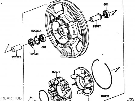 REAR HUB - ZN1300A4 1986 USA CALIFORNIA CANADA