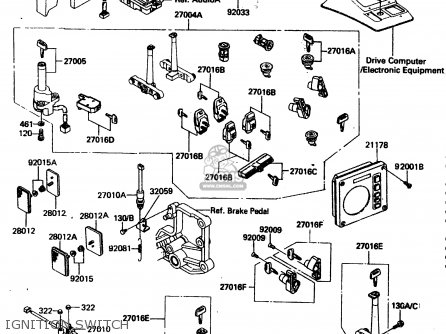 IGNITION SWITCH - ZN1300A4 1986 USA CALIFORNIA CANADA