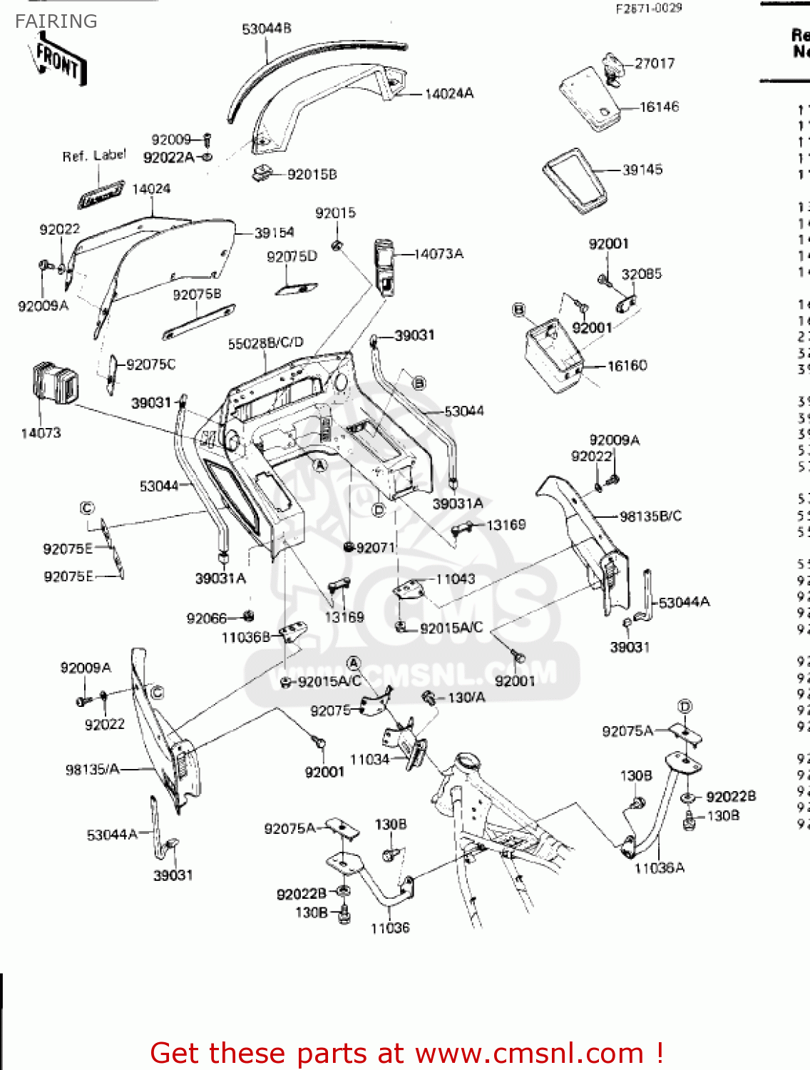 FAIRING ZN1300A4 VOYAGER 1986 USA CALIFORNIA CANADA