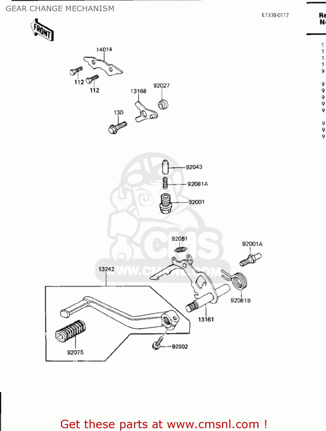 GEAR CHANGE MECHANISM ZN1300A4 VOYAGER 1986 USA CALIFORNIA CANADA