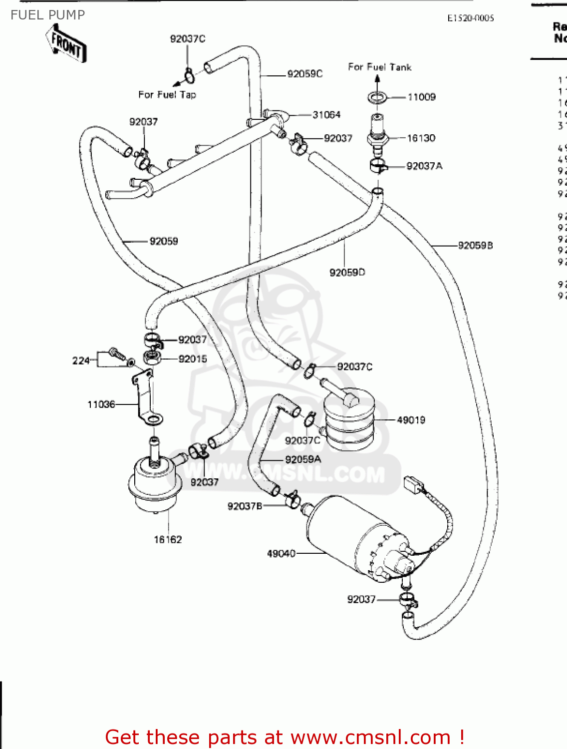 FUEL PUMP ZN1300A4 VOYAGER 1986 USA CALIFORNIA CANADA