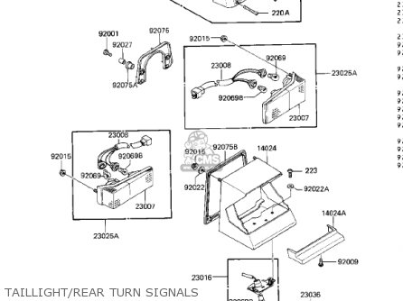 TAILLIGHT/REAR TURN SIGNALS - ZN1300A4 VOYAGER 1986 USA CALIFORNIA CANADA