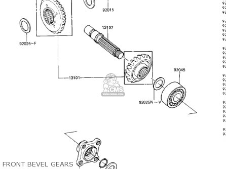 FRONT BEVEL GEARS - ZN1300A4 VOYAGER 1986 USA CALIFORNIA CANADA
