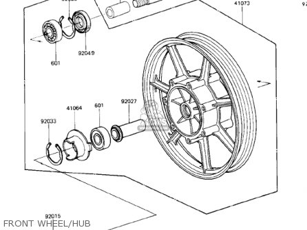 FRONT WHEEL/HUB - ZN1300A4 VOYAGER 1986 USA CALIFORNIA CANADA
