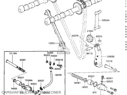 CAMSHAFTS/CHAIN/TENSIONER - ZN1300A4 VOYAGER 1986 USA CALIFORNIA CANADA
