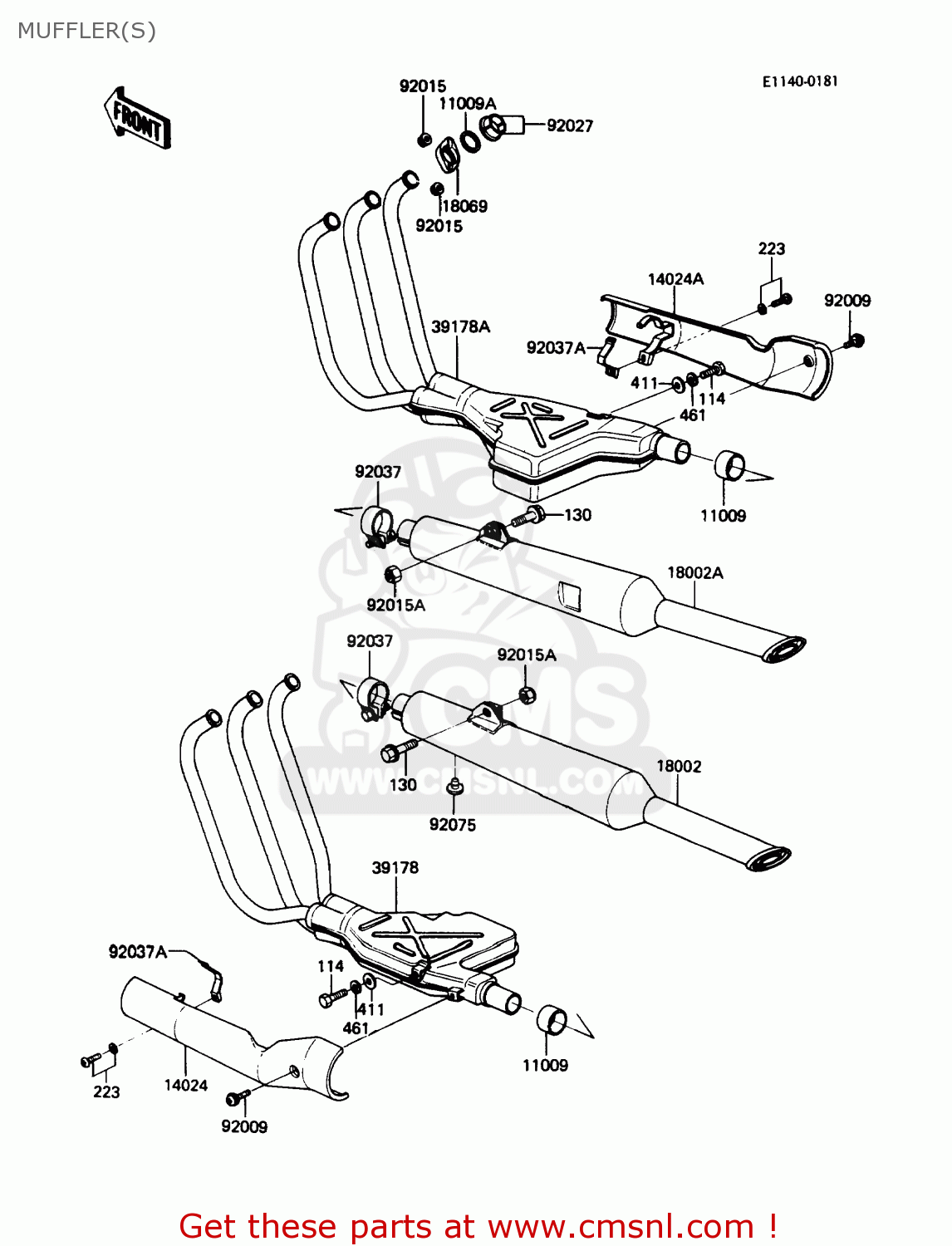 MUFFLER(S) ZN1300A5 VOYAGER 1987 USA CALIFORNIA