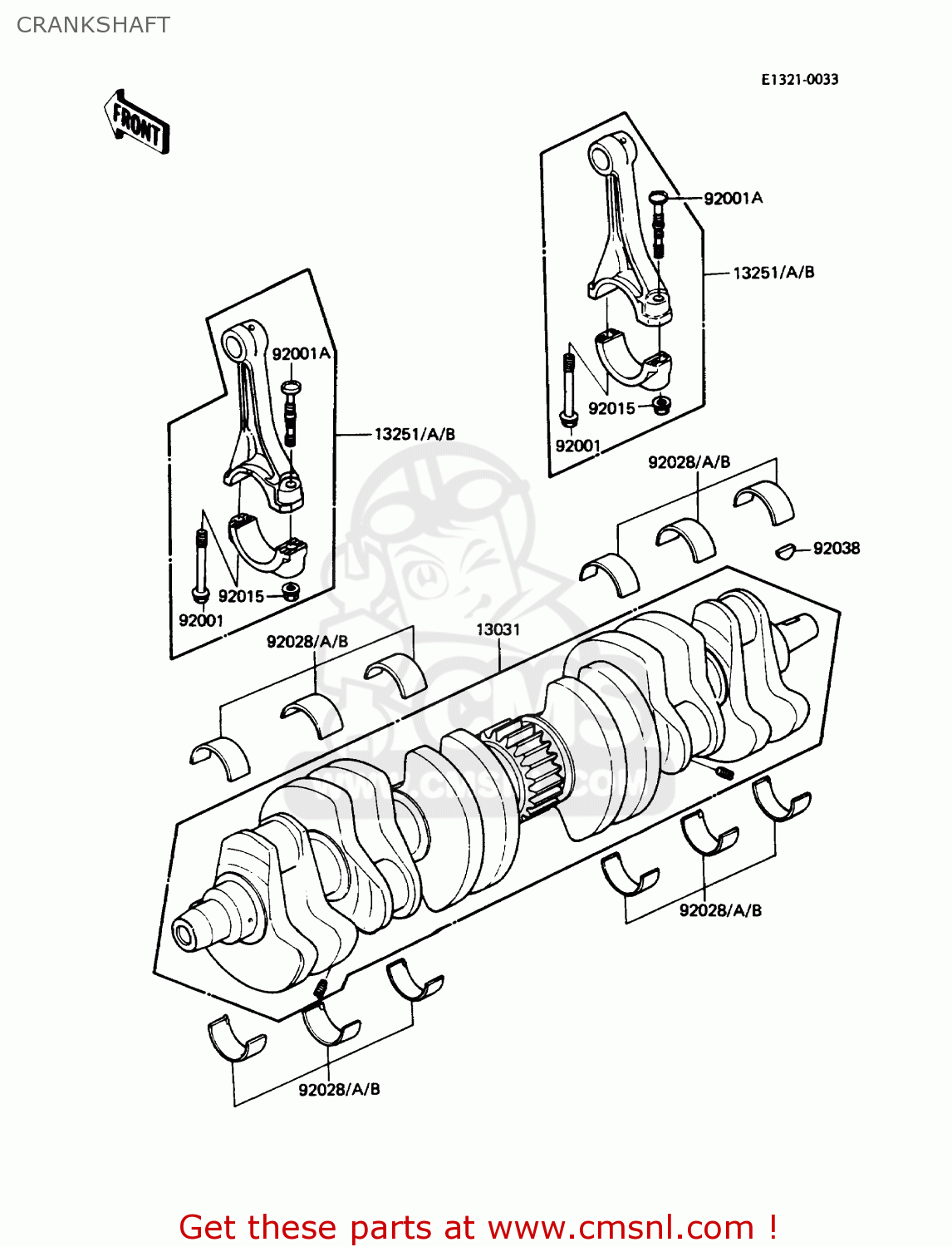 CRANKSHAFT ZN1300A5 VOYAGER 1987 USA CALIFORNIA