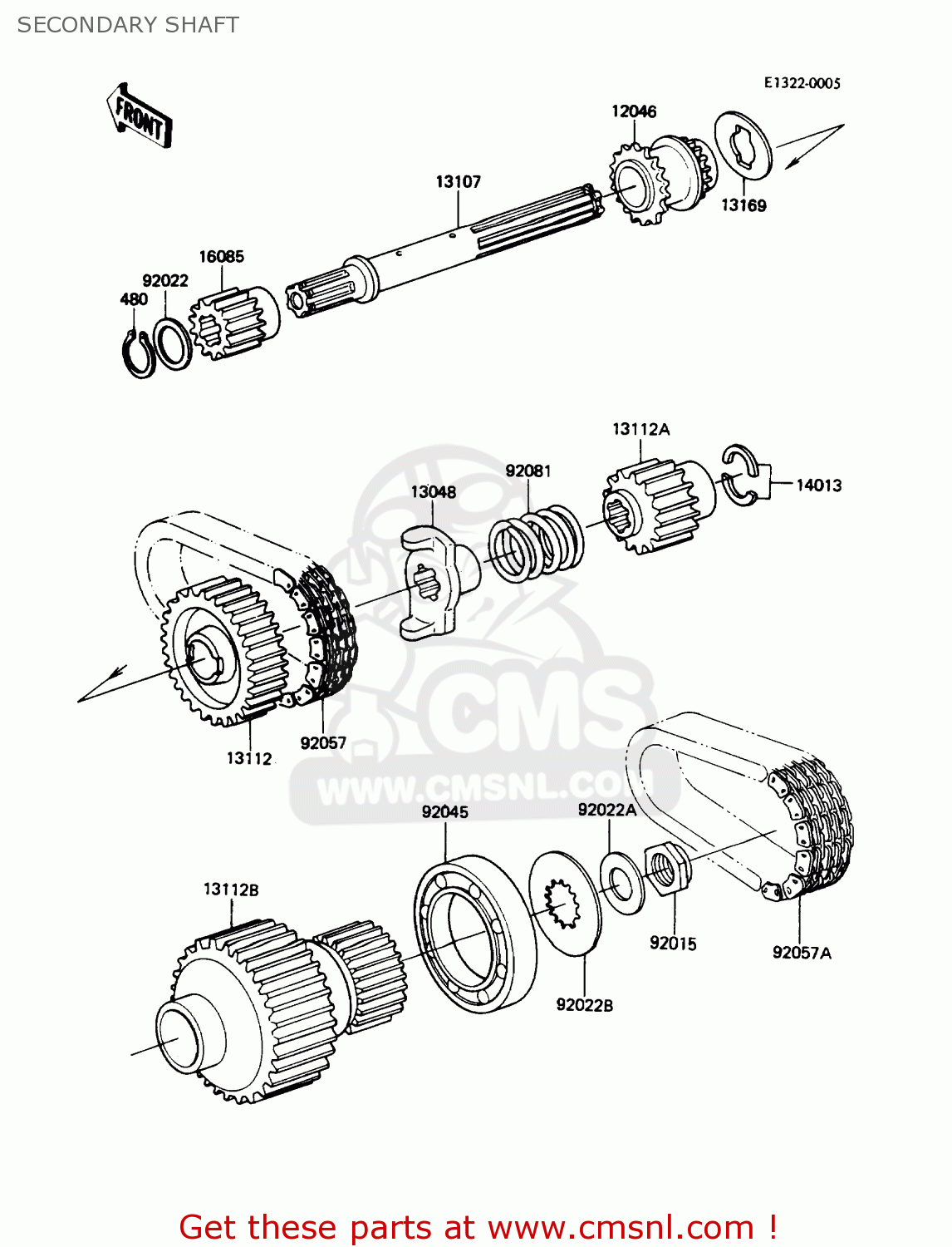 SECONDARY SHAFT ZN1300A5 VOYAGER 1987 USA CALIFORNIA