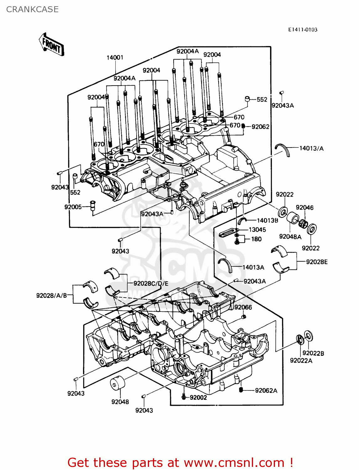 CRANKCASE ZN1300A5 VOYAGER 1987 USA CALIFORNIA