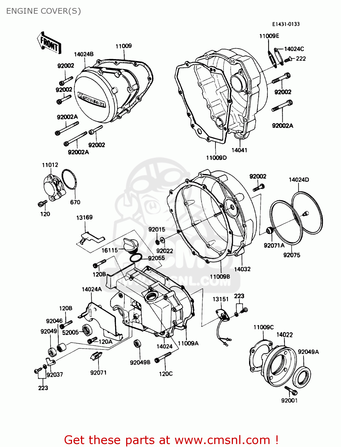 ENGINE COVER(S) ZN1300A5 VOYAGER 1987 USA CALIFORNIA