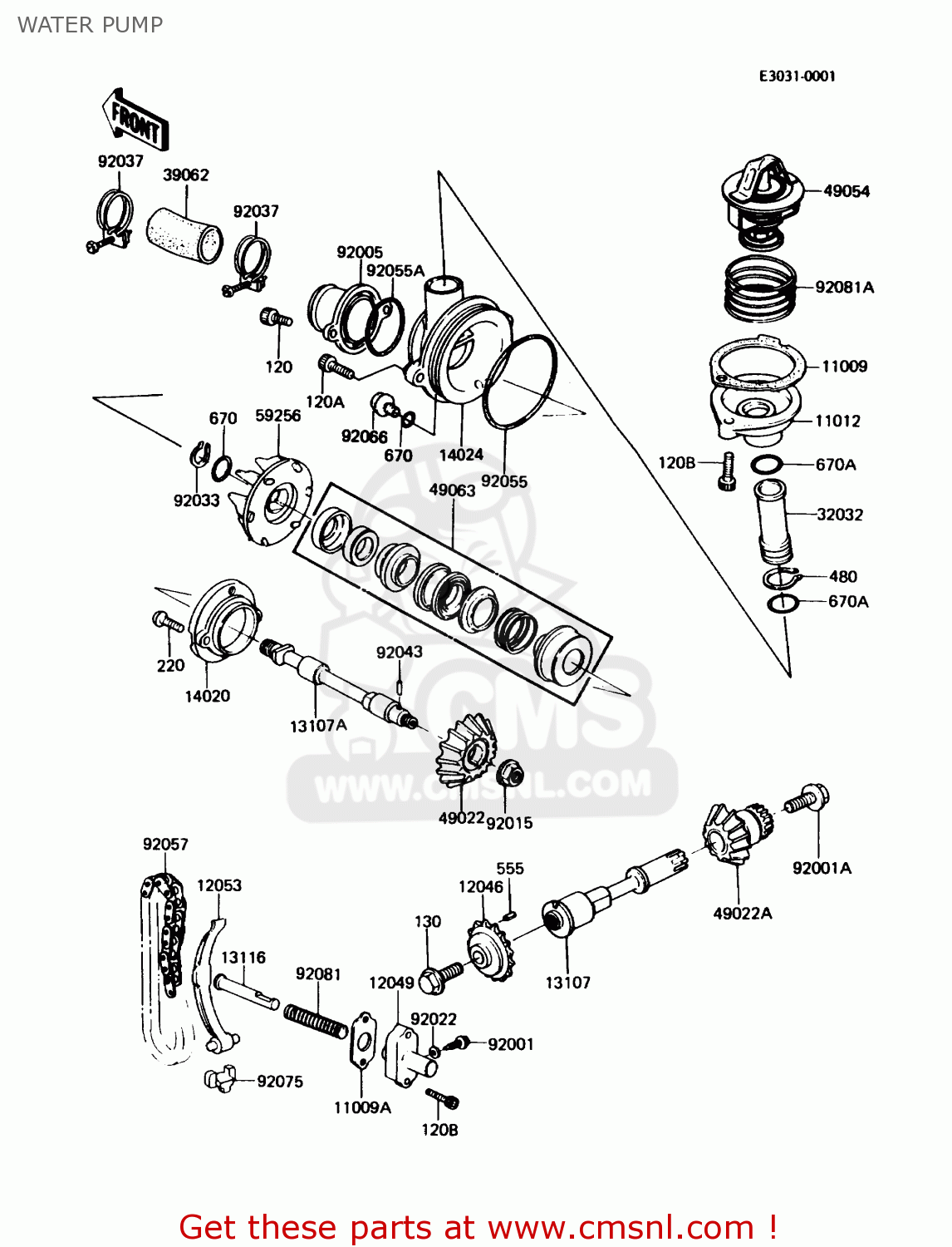 WATER PUMP ZN1300A5 VOYAGER 1987 USA CALIFORNIA