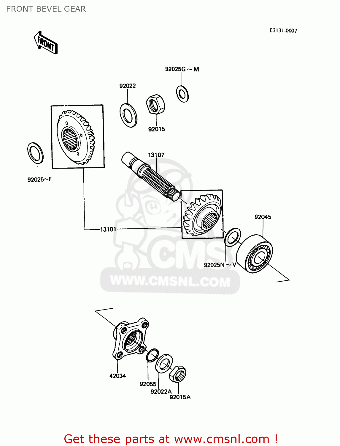FRONT BEVEL GEAR ZN1300A5 VOYAGER 1987 USA CALIFORNIA