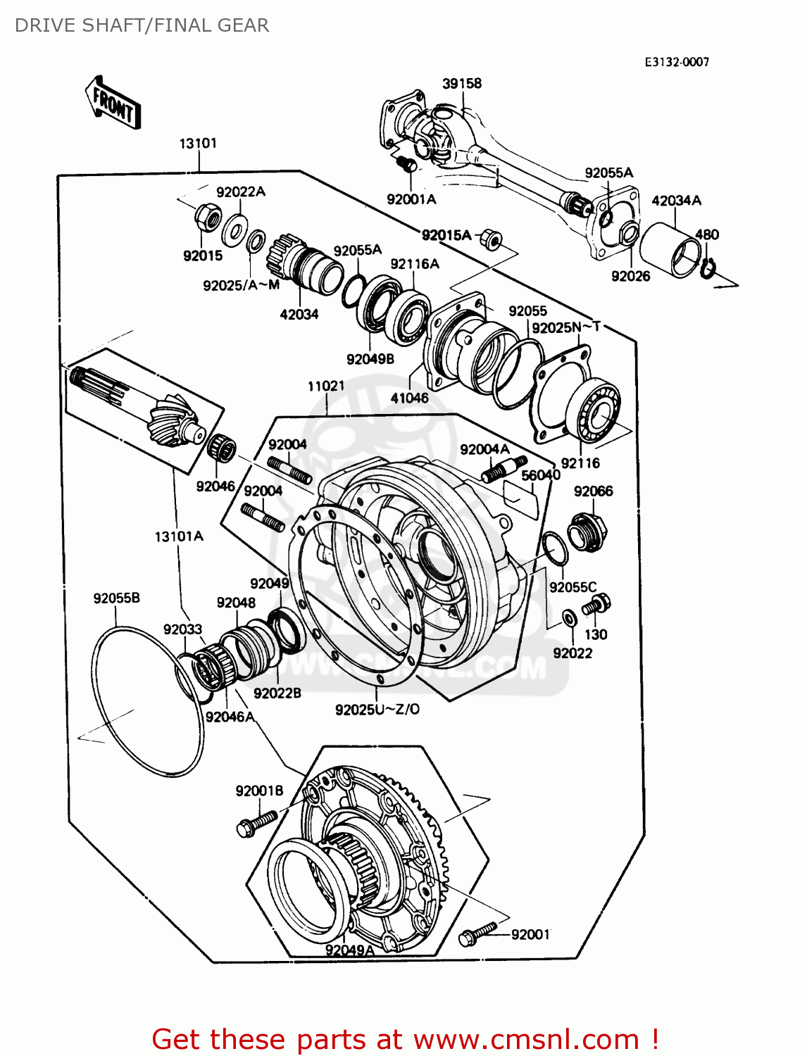 DRIVE SHAFT/FINAL GEAR ZN1300A5 VOYAGER 1987 USA CALIFORNIA