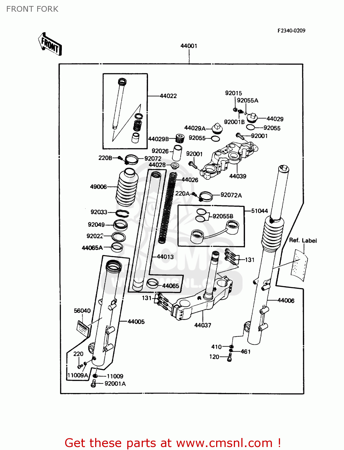 FRONT FORK ZN1300A5 VOYAGER 1987 USA CALIFORNIA