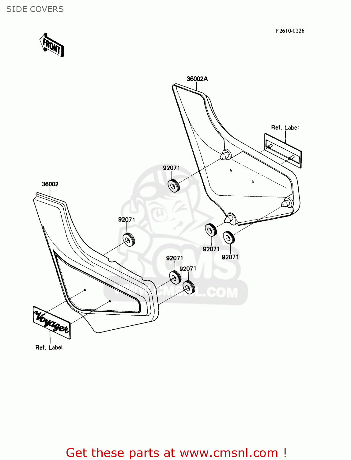 SIDE COVERS ZN1300A5 VOYAGER 1987 USA CALIFORNIA