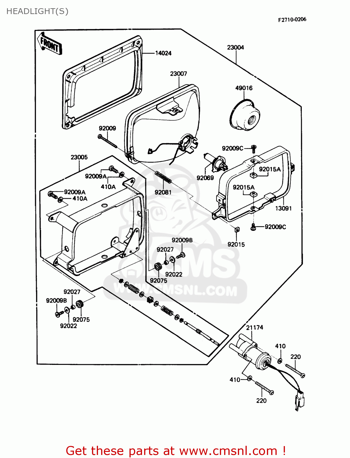 HEADLIGHT(S) ZN1300A5 VOYAGER 1987 USA CALIFORNIA