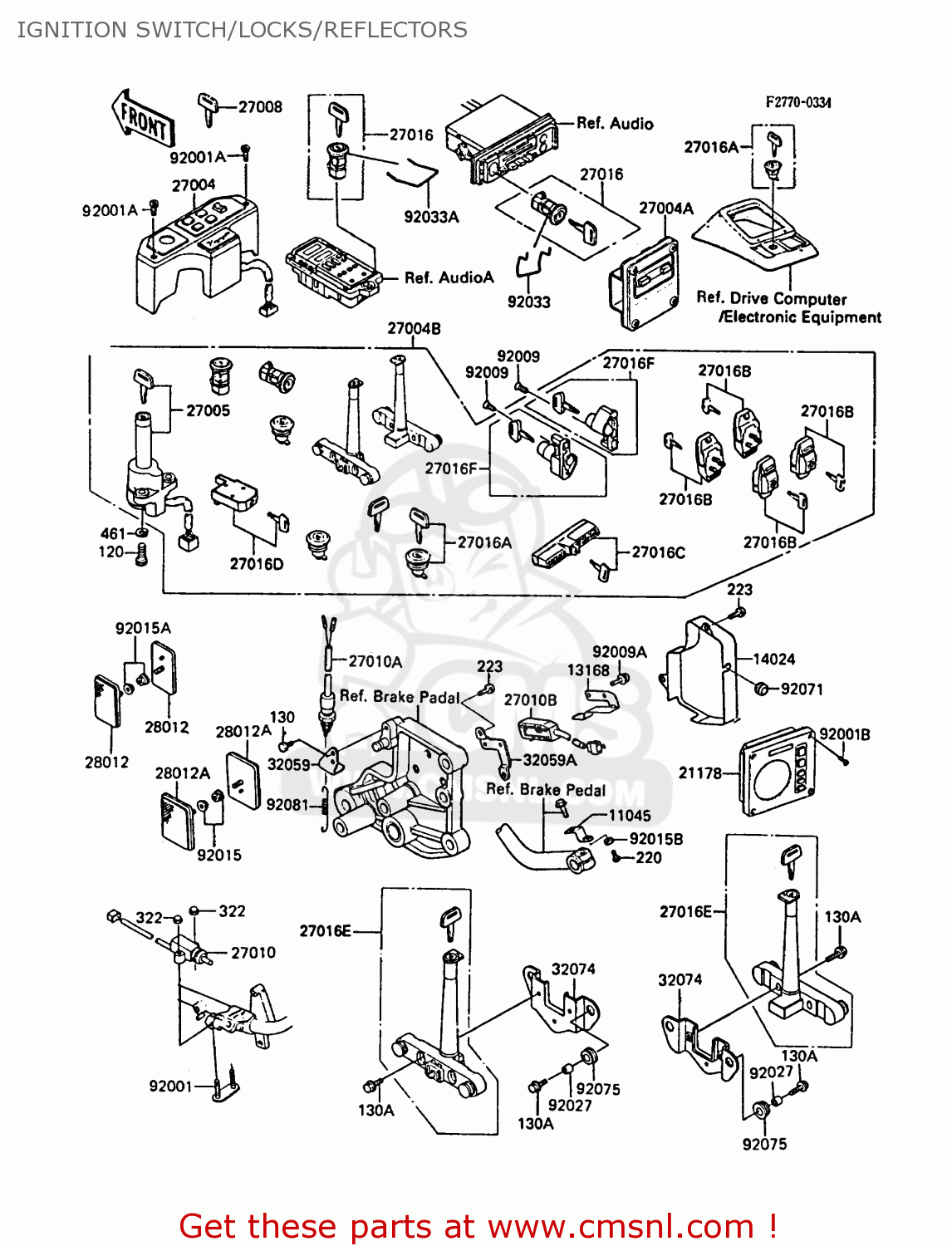 IGNITION SWITCH/LOCKS/REFLECTORS ZN1300A5 VOYAGER 1987 USA CALIFORNIA