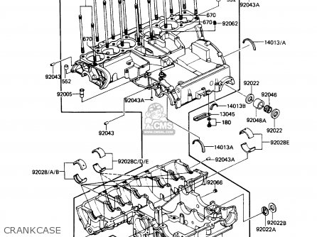 CRANKCASE - ZN1300A5 VOYAGER 1987 USA CALIFORNIA