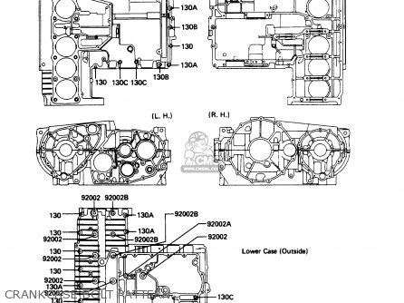 CRANKCASE BOLT PATTERN - ZN1300A5 VOYAGER 1987 USA CALIFORNIA
