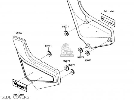SIDE COVERS - ZN1300A5 VOYAGER 1987 USA CALIFORNIA