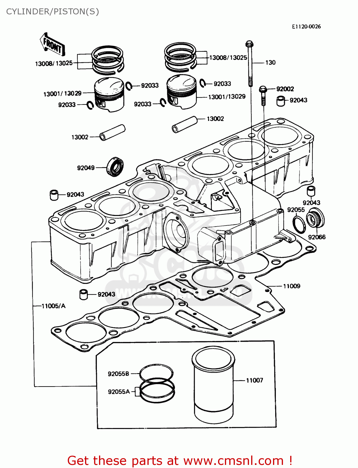 CYLINDER/PISTON(S) ZN1300A6 VOYAGER 1988 USA CALIFORNIA
