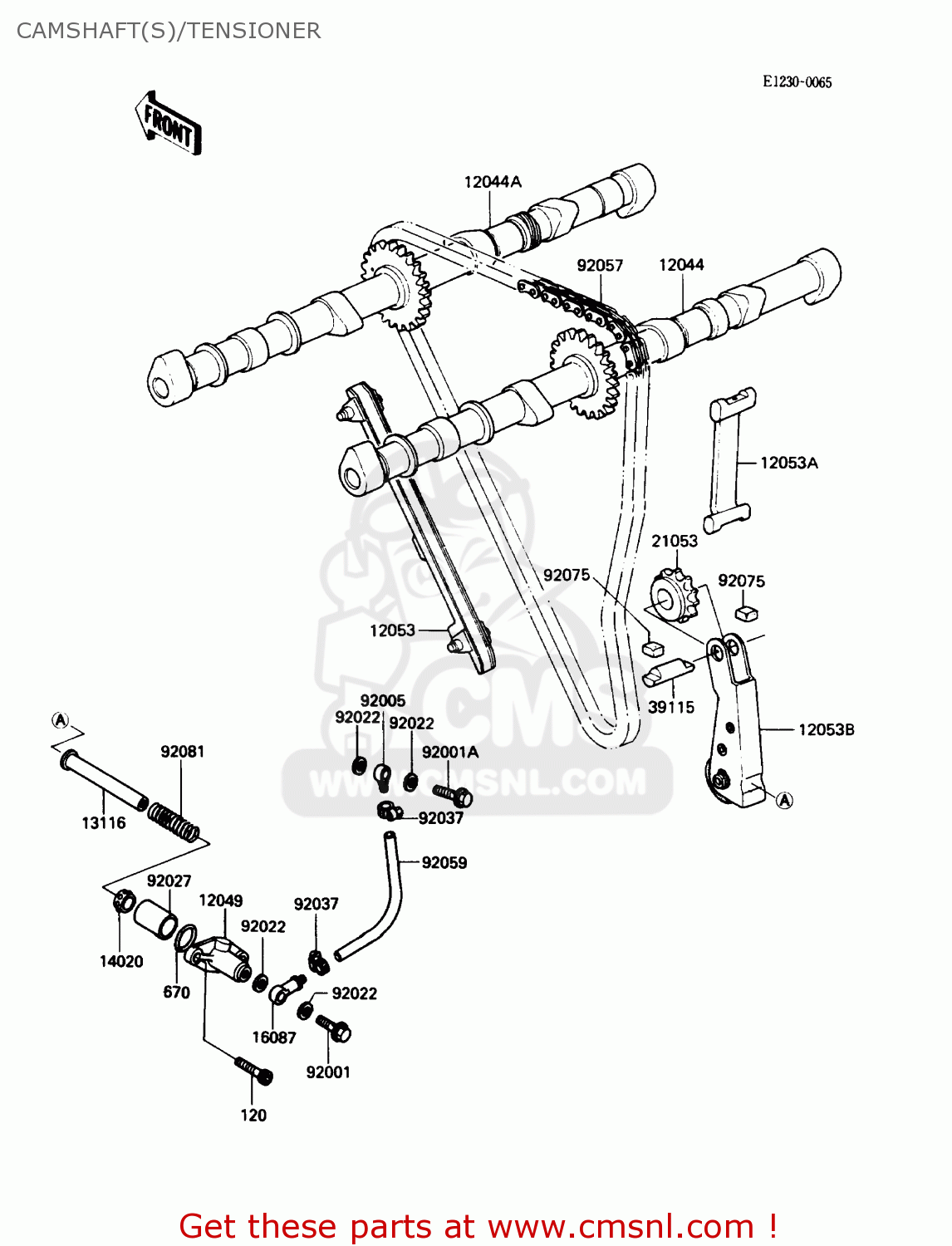 CAMSHAFT(S)/TENSIONER ZN1300A6 VOYAGER 1988 USA CALIFORNIA