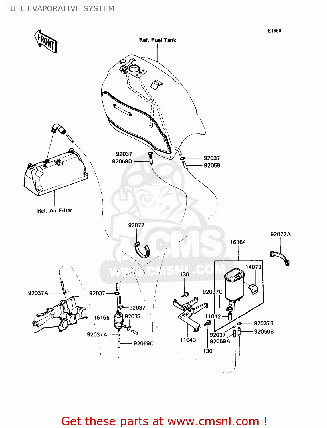 FUEL EVAPORATIVE SYSTEM ZN1300A6 VOYAGER 1988 USA CALIFORNIA