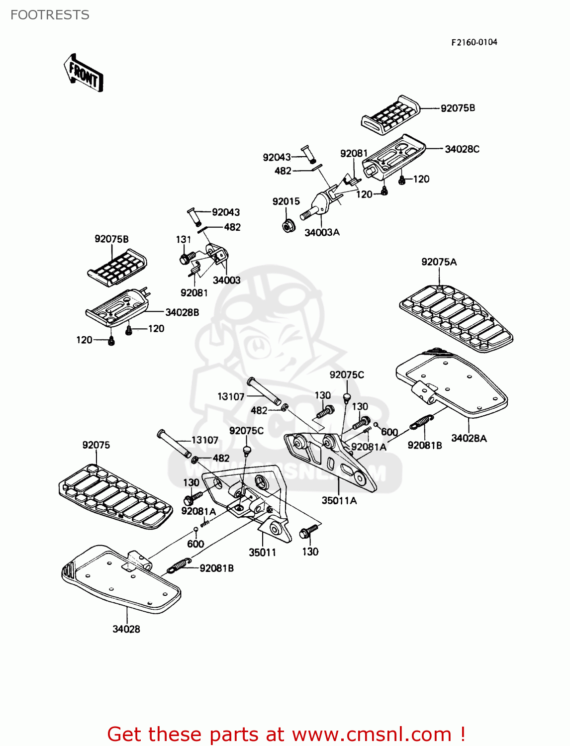 FOOTRESTS ZN1300A6 VOYAGER 1988 USA CALIFORNIA