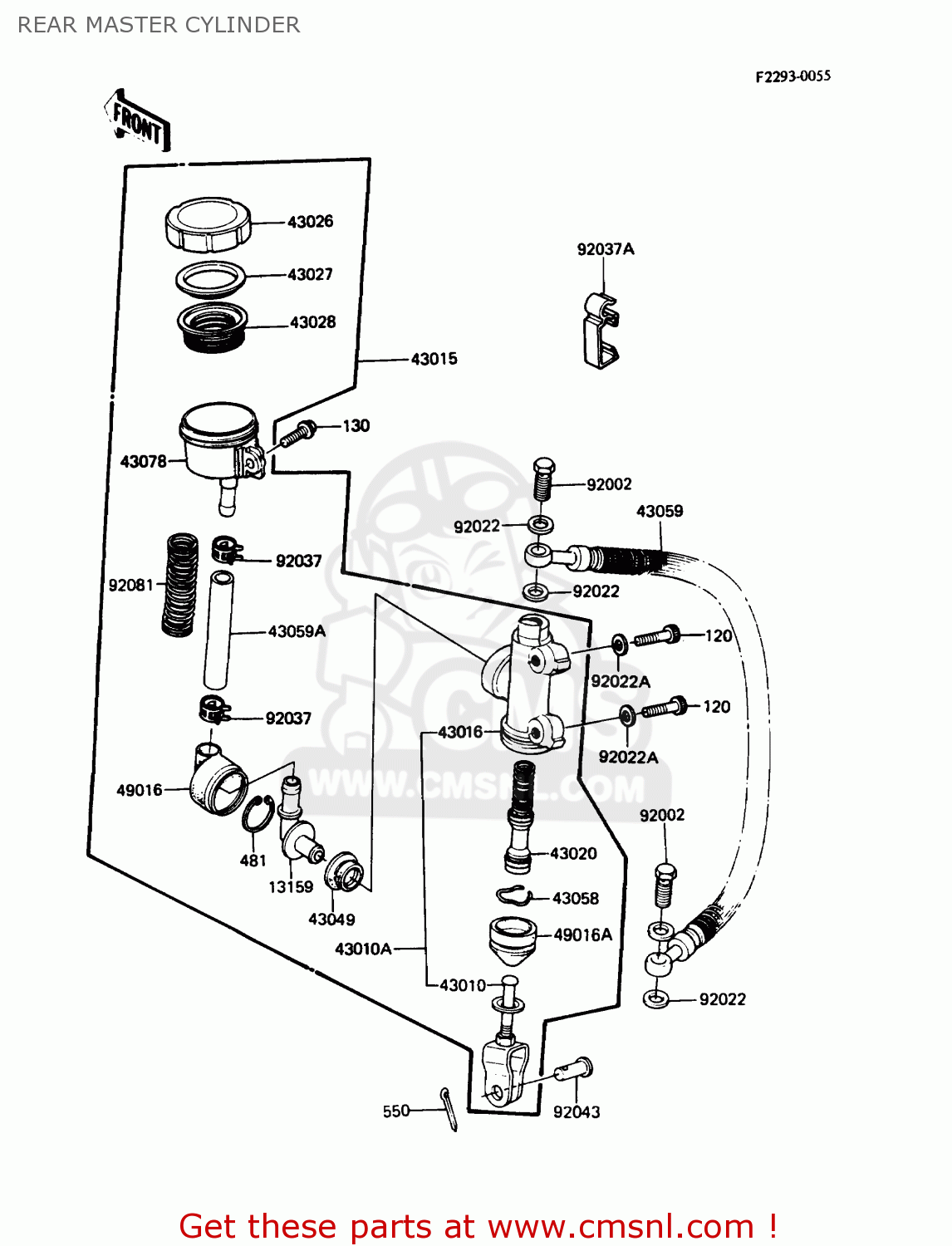 REAR MASTER CYLINDER ZN1300A6 VOYAGER 1988 USA CALIFORNIA