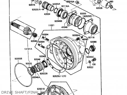DRIVE SHAFT/FINAL GEAR - ZN1300A6 VOYAGER 1988 USA CALIFORNIA