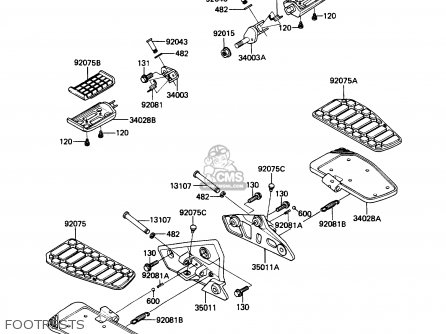 FOOTRESTS - ZN1300A6 VOYAGER 1988 USA CALIFORNIA