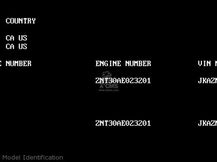 Model Identification - ZN1300A6 VOYAGER 1988 USA CALIFORNIA
