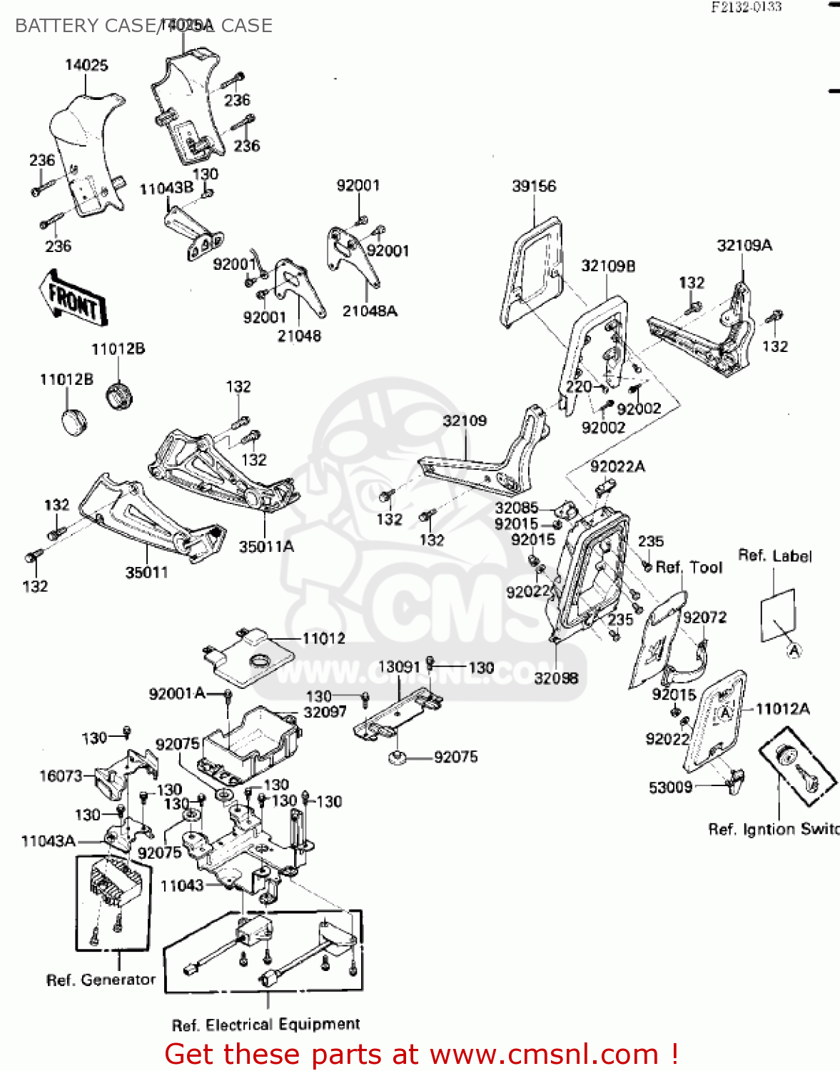 BATTERY CASE/TOOL CASE ZN700A1 SHAFT 1984 USA CALIFORNIA / LTD