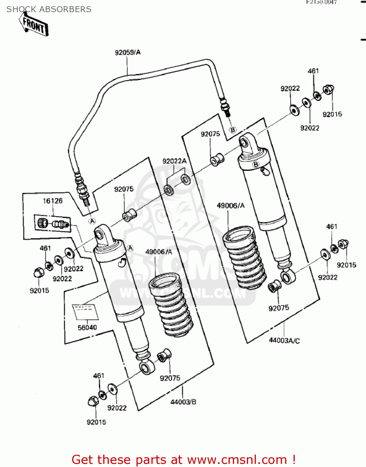 SHOCK ABSORBERS ZN700A1 SHAFT 1984 USA CALIFORNIA / LTD