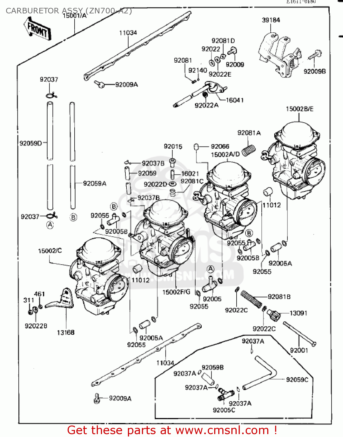 CARBURETOR ASSY (ZN700-A2) ZN700A1 SHAFT 1984 USA CALIFORNIA / LTD