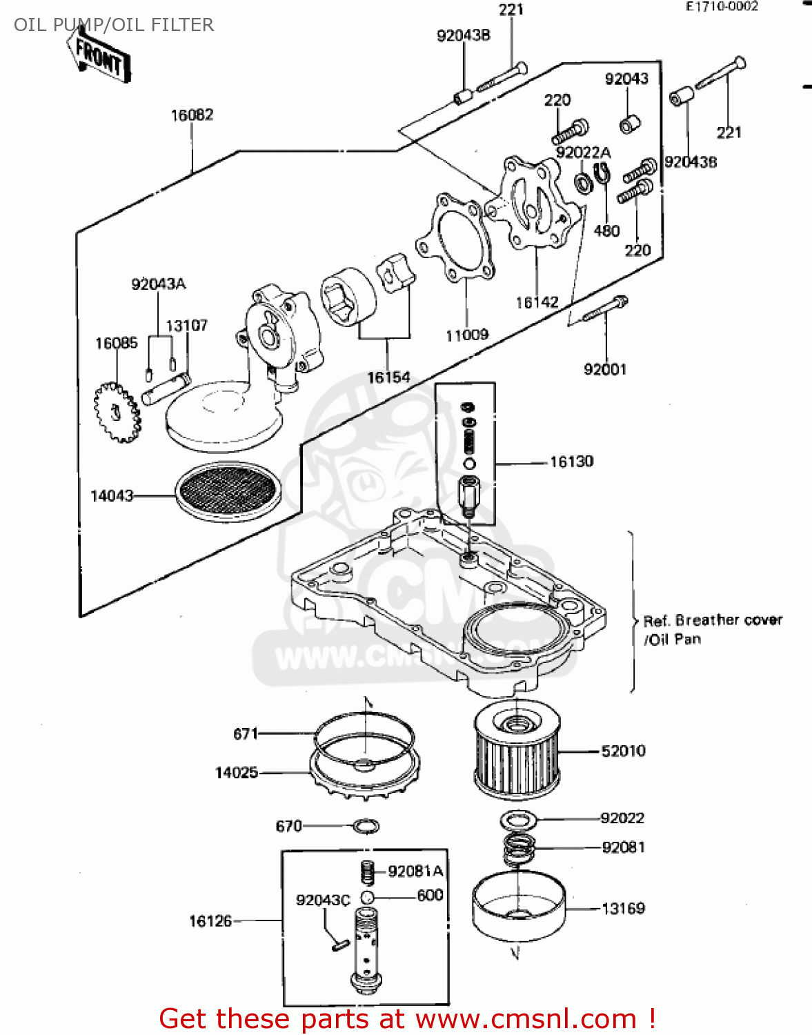OIL PUMP/OIL FILTER ZN700A1 SHAFT 1984 USA CALIFORNIA / LTD