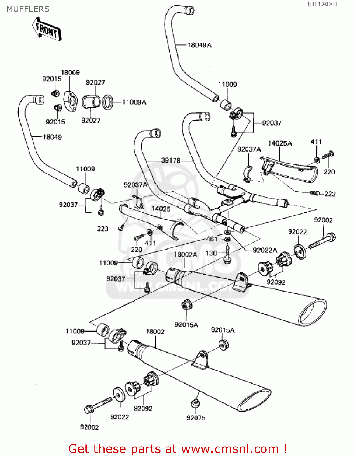MUFFLERS ZN700A1 SHAFT 1984 USA CALIFORNIA / LTD