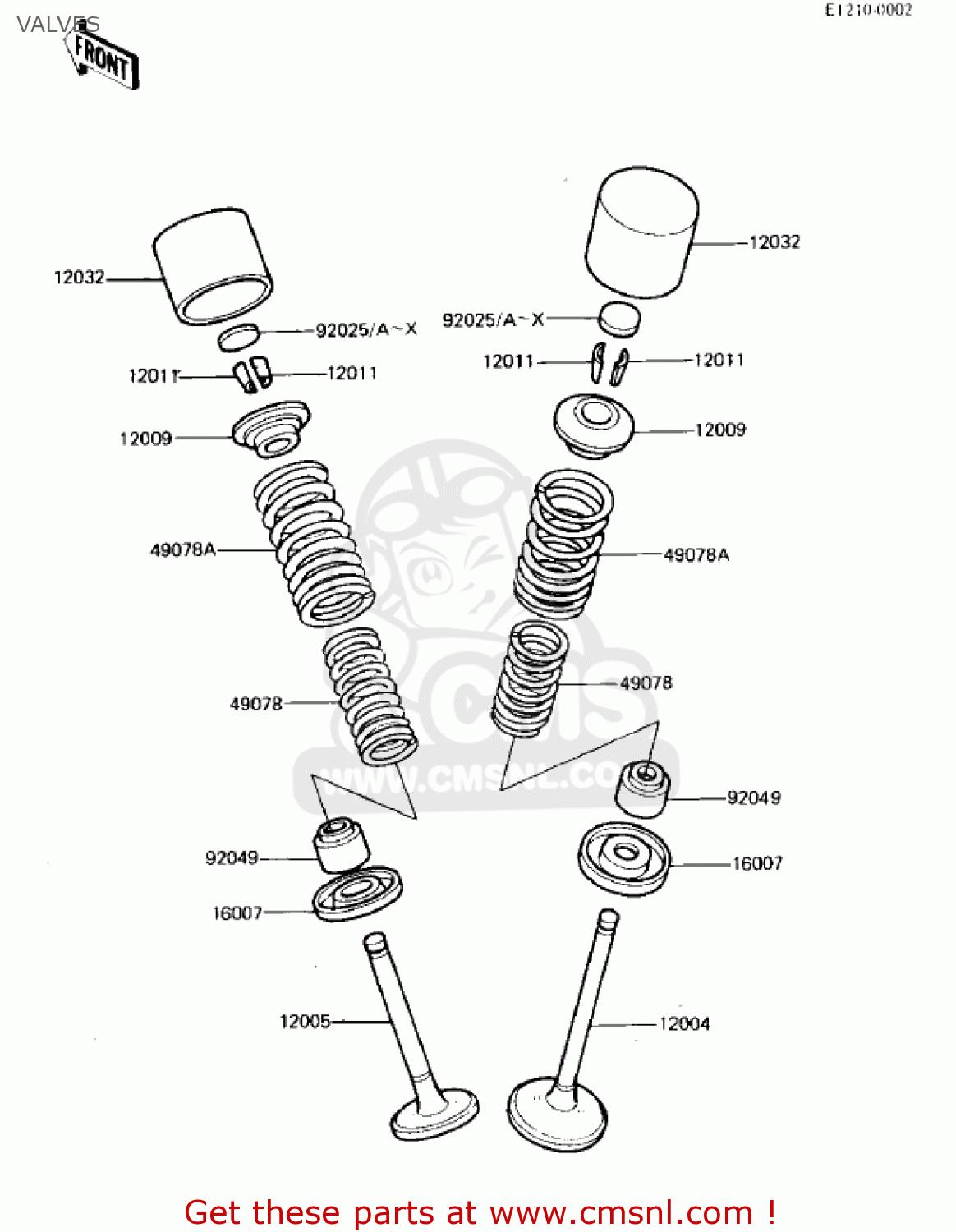 VALVES ZN700A1 SHAFT 1984 USA CALIFORNIA / LTD