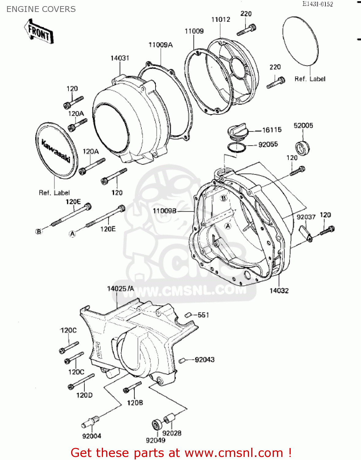 ENGINE COVERS ZN700A1 SHAFT 1984 USA CALIFORNIA / LTD