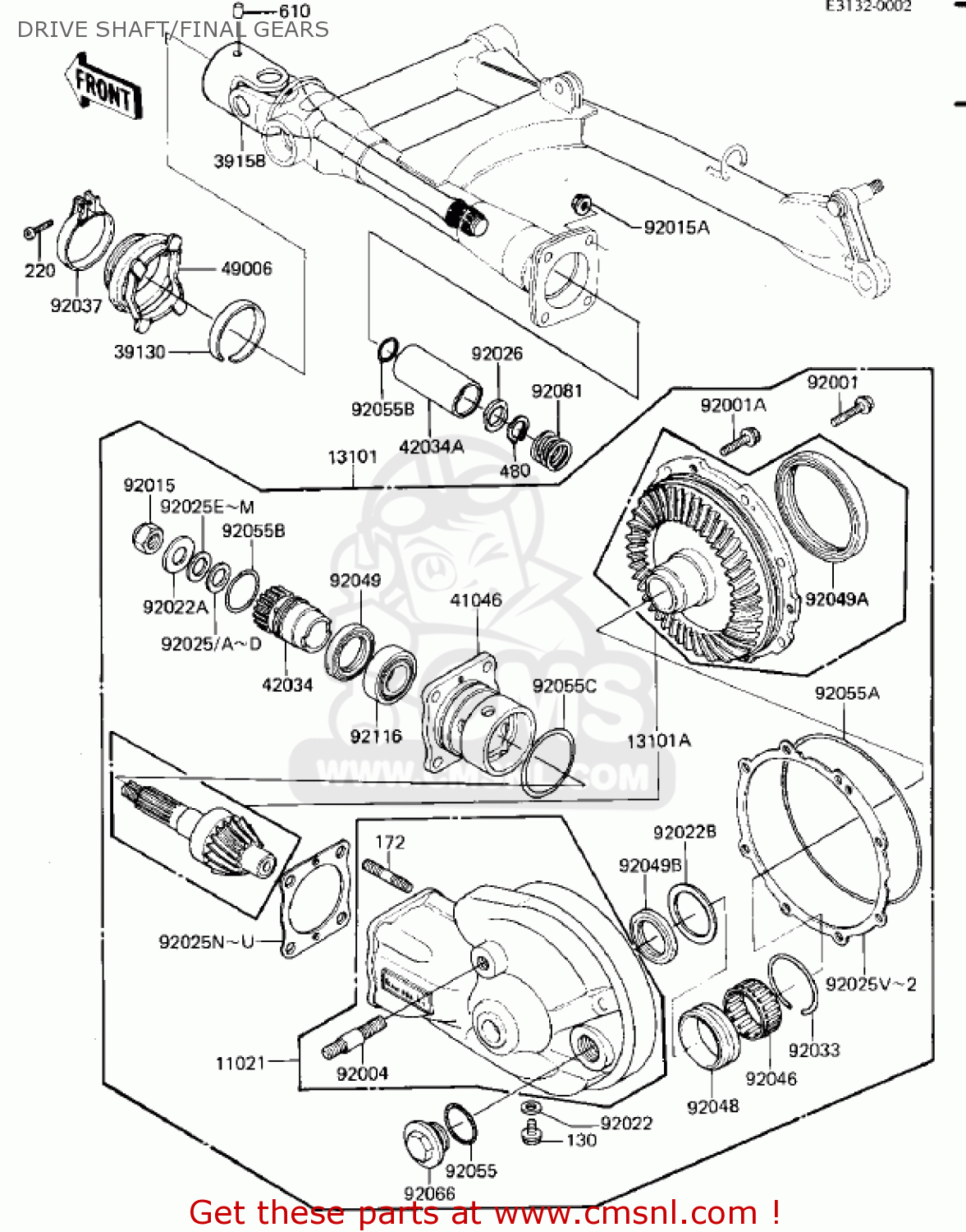 DRIVE SHAFT/FINAL GEARS ZN700A1 SHAFT 1984 USA CALIFORNIA / LTD