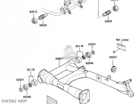 SWING ARM - ZN700A1 SHAFT 1984 USA CALIFORNIA / LTD