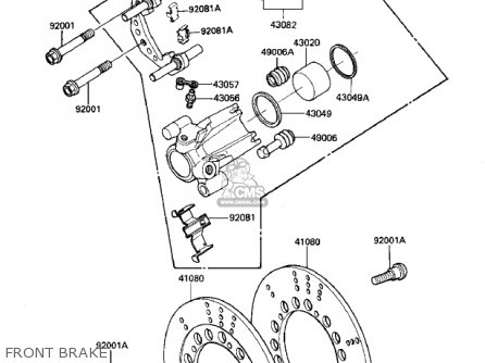 FRONT BRAKE - ZN700A1 SHAFT 1984 USA CALIFORNIA / LTD