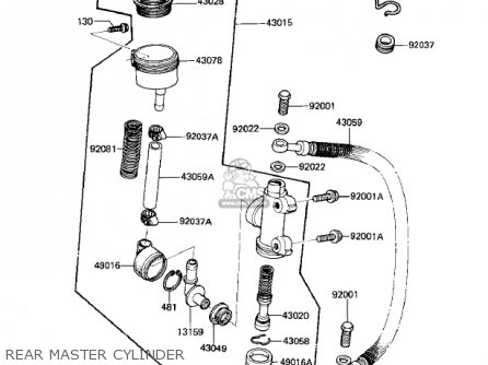 REAR MASTER CYLINDER - ZN700A1 SHAFT 1984 USA CALIFORNIA / LTD