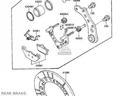 REAR BRAKE - ZN700A1 SHAFT 1984 USA CALIFORNIA / LTD