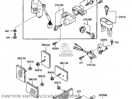 IGNITION SWITCH/LOCKS/REFLECTORS - ZN700A1 SHAFT 1984 USA CALIFORNIA / LTD