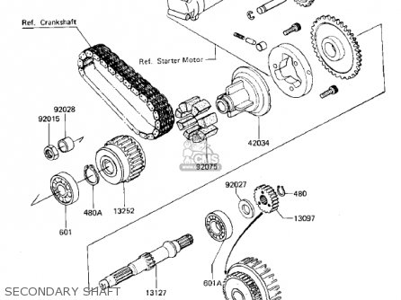 SECONDARY SHAFT - ZN700A1 SHAFT 1984 USA CALIFORNIA / LTD