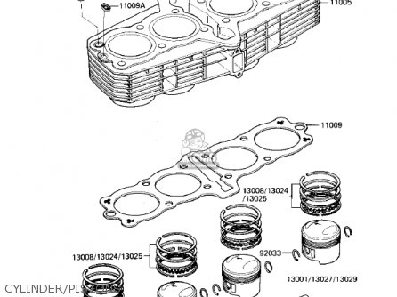 CYLINDER/PISTONS - ZN700A1 SHAFT 1984 USA CALIFORNIA / LTD