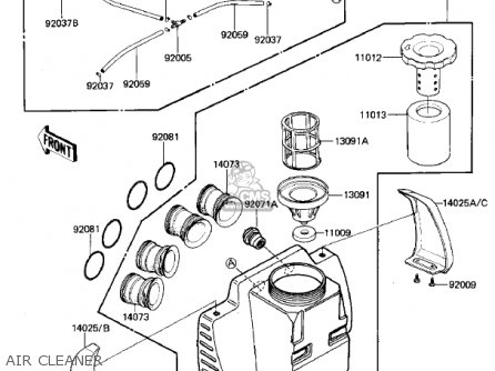 AIR CLEANER - ZN700A1 SHAFT 1984 USA CALIFORNIA / LTD